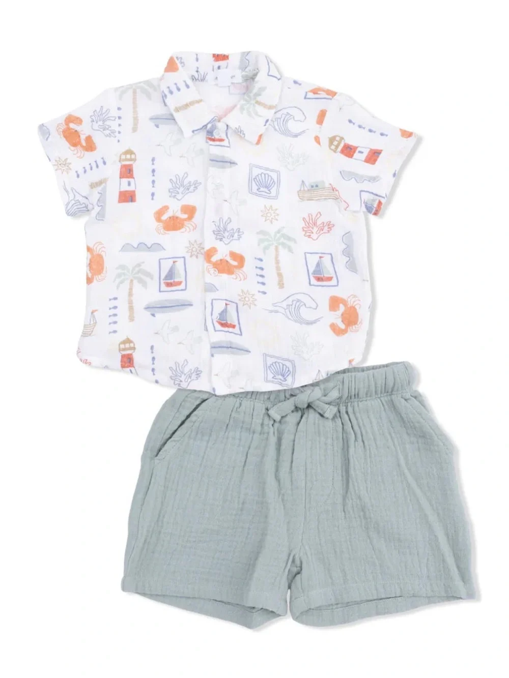 Angel Dear Club Mediterranean Polo Shirt with Shorts 12-18 18-24 months 2T 3T 4T